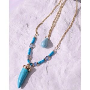NWT turquoise double layered necklace